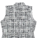 CALVIN KLEIN Womens Black & White Printed Sleeveless V-Neck Top M Elegant