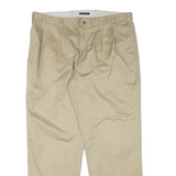 DOCKERS Mens Relaxed Beige Cotton Blend Trousers W38 L30 Zip Closure