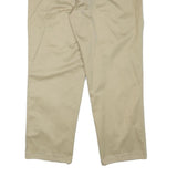DOCKERS Mens Relaxed Beige Cotton Blend Trousers W38 L30 Zip Closure