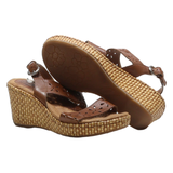 BOC Wedge Heels Brown Leather Womens UK 3