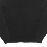 CALVIN KLEIN Mens Black Plain V Neck Basic Knit XL Wool Blend Jumper