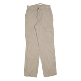 STR Womens Regular Beige Cargo Trousers Cotton Blend W28 L32 Casual Zip