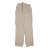 STR Womens Regular Beige Cargo Trousers Cotton Blend W28 L32 Casual Zip