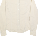 TOMMY HILFIGER Womens Beige Check Shirt UK 6 Classic Cotton Blend Long Sleeve