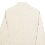 TOMMY HILFIGER Womens Beige Check Shirt UK 6 Classic Cotton Blend Long Sleeve