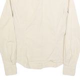 TOMMY HILFIGER Womens Beige Check Shirt UK 6 Classic Cotton Blend Long Sleeve