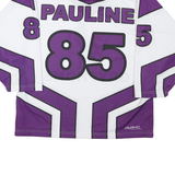 Mens White & Purple Gryphons Graphic T-Shirt S Long Sleeve V-Neck Sports