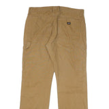DICKIES Mens Cotton Blend Beige Regular Fit Straight Leg Trousers W34 L34