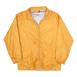 US BASIC Mens Yellow Nylon Zip Jacket M Plain Lightweight Casual Windbreaker