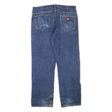 DICKIES Mens Blue Regular Fit Straight Denim Jeans W38 L32 Zip Cotton Blend