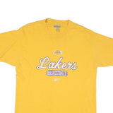 REEBOK Mens Yellow Lakers Basketball Graphic T-Shirt M Short Sleeve Crew Neck