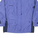 COLUMBIA Womens Purple & Navy Zip Jacket L Polyester Outdoor Waterproof
