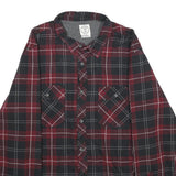 VOYAGER Mens Red & Black Checked Shirt Jacket XL Cotton Blend Button Closure