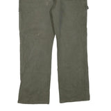 DICKIES Mens Regular Fit Straight Leg Denim Olive Cotton Blend W40 L32 Workwear