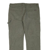 DICKIES Mens Regular Fit Straight Leg Denim Olive Cotton Blend W40 L32 Workwear