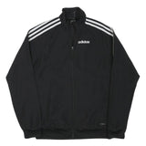 ADIDAS Mens Black Track Jacket XS Polyester Blend Zip Plain 3-Stripes Sportswear