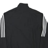 ADIDAS Mens Black Track Jacket XS Polyester Blend Zip Plain 3-Stripes Sportswear