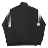 ADIDAS Mens Black Track Jacket XS Polyester Blend Zip Plain 3-Stripes Sportswear