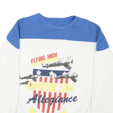 Mens Blue & White Flying High American Allegiance Crew Neck M Sweatshirt Cotton