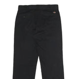 DICKIES Mens Polyester Blend Black Classic Straight Trousers W32 L30 Zip Closure