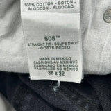 Levis 505 Jeans - 36W 32L Black Cotton