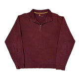 Carhartt 1/4 Zip - Large Burgundy Cotton