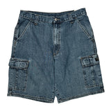 Wrangler Cargo Shorts - 33W 9L Blue Cotton