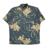 Polo By Ralph Lauren Floral Hawaiian Shirt - Medium Blue Cotton