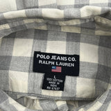 Ralph Lauren Checked Short Sleeve Shirt - Large Grey Cotton