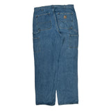 Carhartt Double Knee Carpenter Pants - 36W 34L Blue Cotton