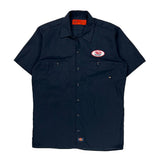 Dickies Short Sleeve Shirt - Medium Navy Polyester Blend