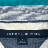 Tommy Hilfiger Striped Polo Shirt - Medium Blue Cotton