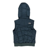 550 Fill The North Face Hooded Puffer Vest - Small Blue Polyester
