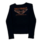 Dudley Perkins Co. Harley Davidson Graphic Long Sleeve T-Shirt - Medium Black Cotton
