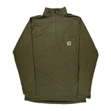 Carhartt 1/4 Zip - Medium Green Cotton Blend