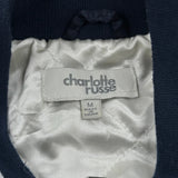 Charlotte Russe Bomber Jacket - Medium Navy Polyester