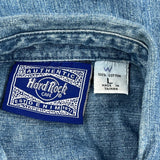 Hard Rock Cafe Logo Hard Rock Cafe Denim Shirt - Large Blue Cotton
