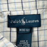 Age 10-12 Ralph Lauren Checked Shirt - Medium Cream Cotton