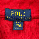 Age 4 Polo By Ralph Lauren Polo Shirt - 2XS Red Cotton