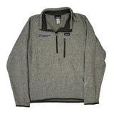 Patagonia Fleece 1/4 Zip - Large Gray Polyester
