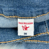 True Religion Denim Shorts - 38W 10L Acid Wash Cotton