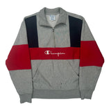 Reverse Weave Champion Spellout 1/4 Zip - Medium Black Cotton