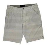Oakley Striped Chino Shorts - 34W 11L Beige Cotton Blend