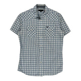 Diesel Checked Short Sleeve Shirt - Large Blue Cotton