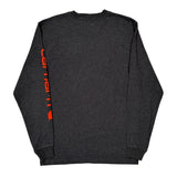 Carhartt Spellout Long Sleeve T-Shirt - Small Gray Cotton