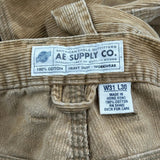 American Eagle Double Knee Cord Carpenter Pants - 30W 29L Brown Cotton