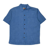 Havana Jack''S Cafe Hawaiian Shirt - Large Blue Silk