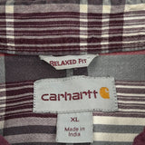 Carhartt Checked Short Sleeve Shirt - XL Red Cotton