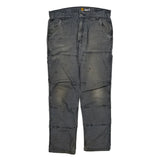 Carhartt Double Knee Carpenter Pants - 34W 32L Gray Cotton