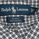 Blake Ralph Lauren Checked Shirt - Large Blue Cotton